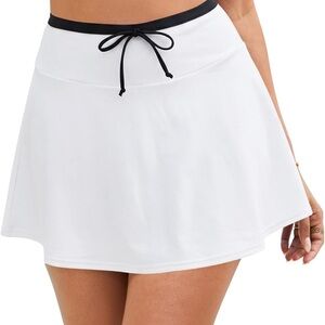 New white swim skirt size medium